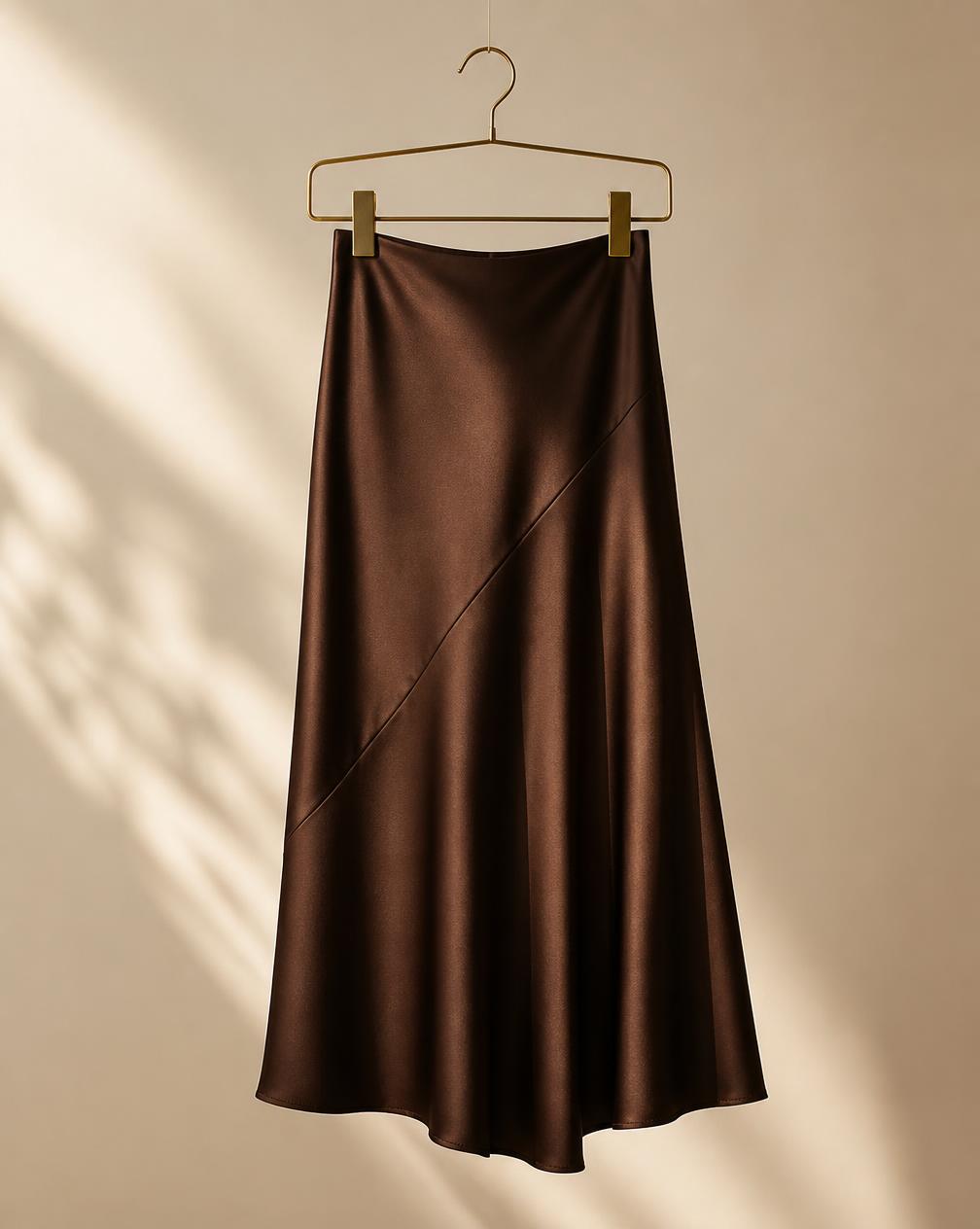 Sable Bias Midi Skirt
